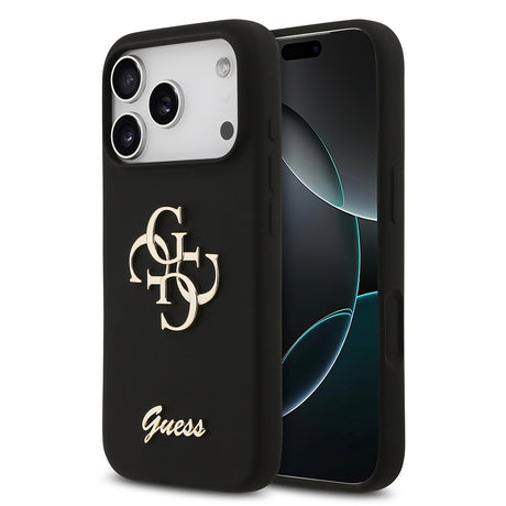 Apple iPhone 17 Pro Kılıf Guess Orjinal Lisanslı Grained Yazı Logolu Kapak