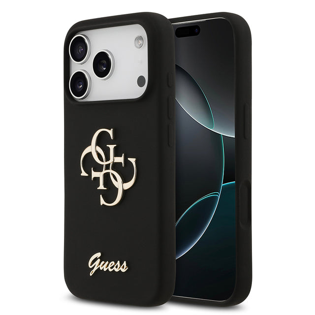 Apple iPhone 17 Pro Kılıf Guess Orjinal Lisanslı Grained Yazı Logolu Kapak