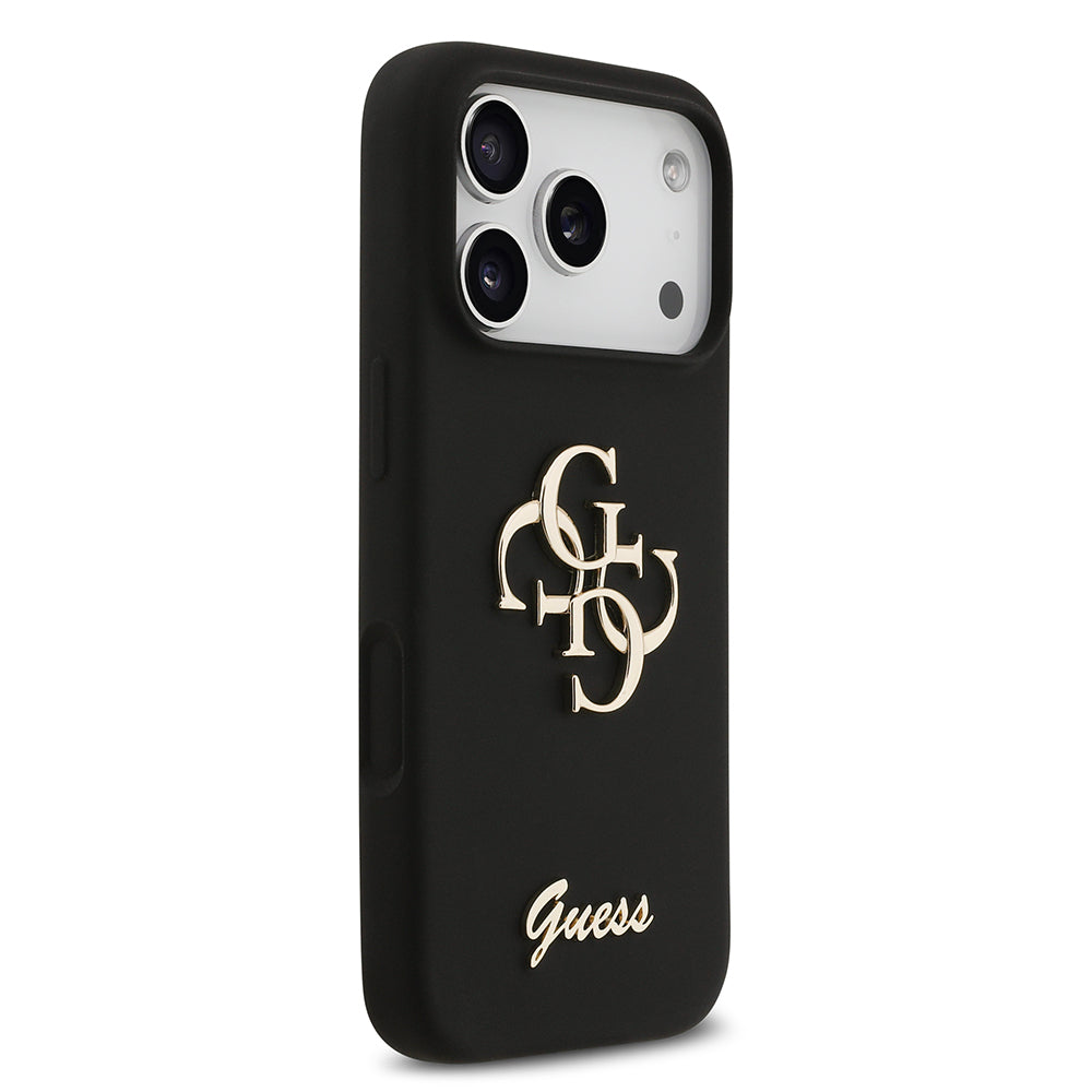 Apple iPhone 17 Pro Kılıf Guess Orjinal Lisanslı Grained Yazı Logolu Kapak