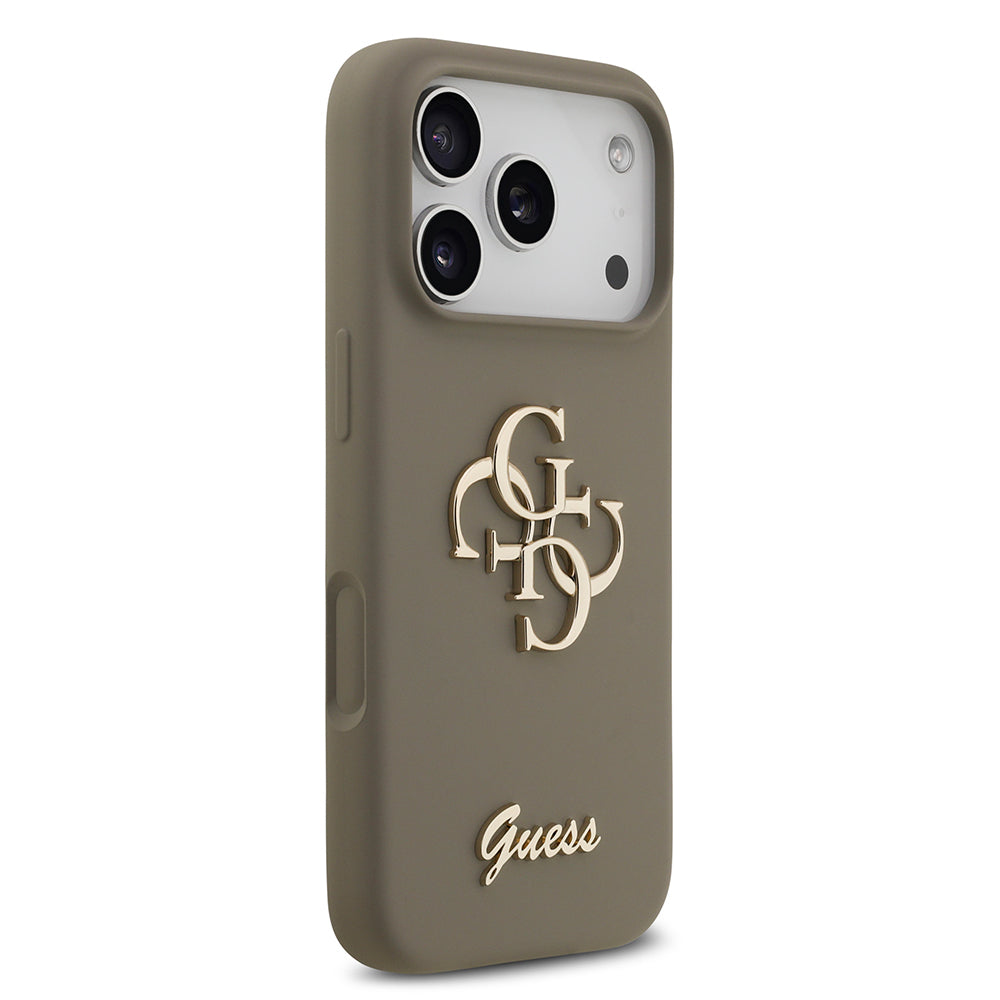 Apple iPhone 17 Pro Kılıf Guess Orjinal Lisanslı Grained Yazı Logolu Kapak