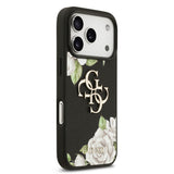 Apple iPhone 17 Pro Kılıf Guess Orjinal Lisanslı Gül Baskılı Büyük Metal Logo Dizaynlı Kapak