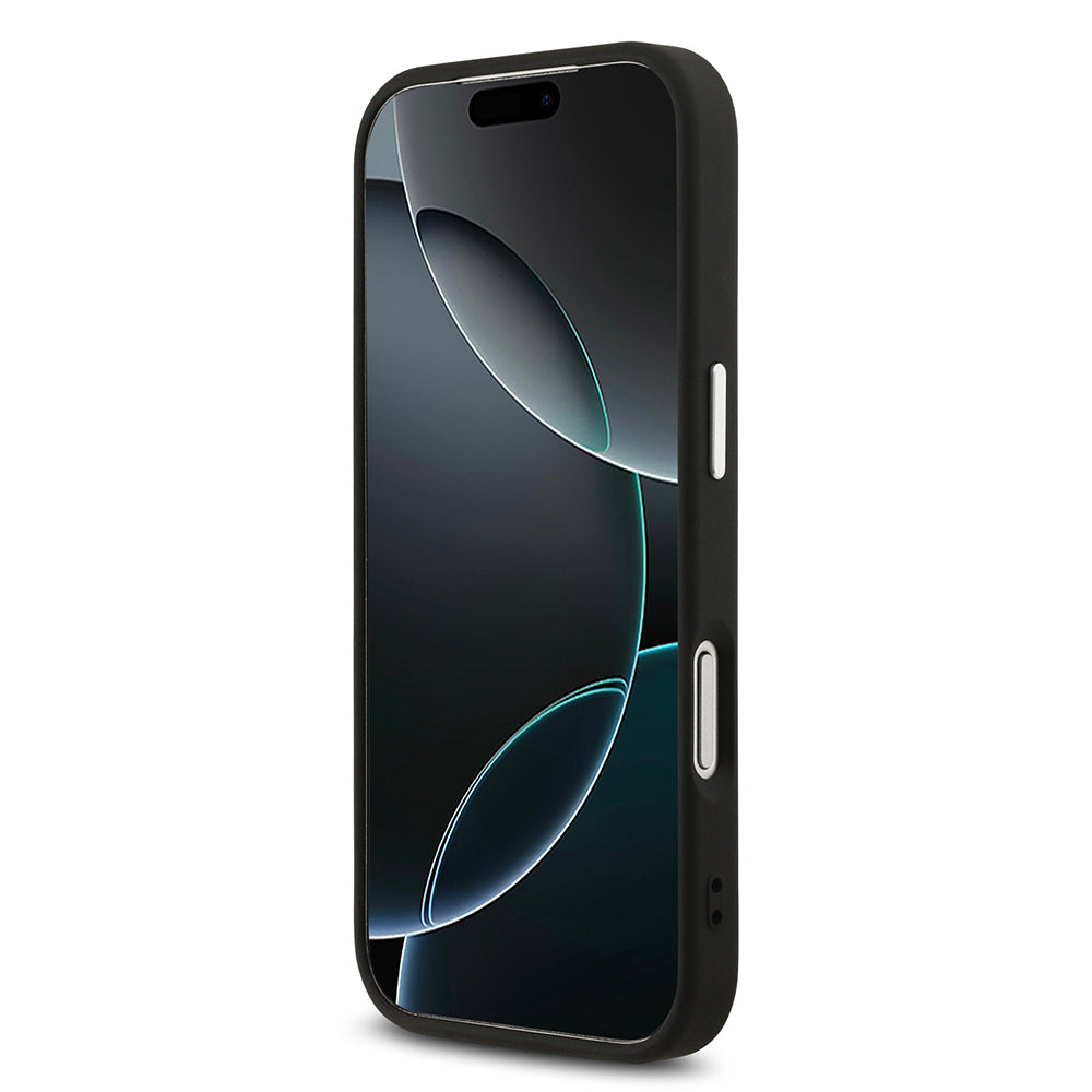 Apple iPhone 17 Pro Kılıf Guess Orjinal Lisanslı Gümüş Metal Kamera Çerçeveli 4G Desenli Metal Büyük 4G ve Yazı Logolu Kapak