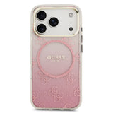 Apple iPhone 17 Pro Kılıf Guess Orjinal Lisanslı M-safe Şarj Özellikli 4G Desenli Simli Silikon Kapak