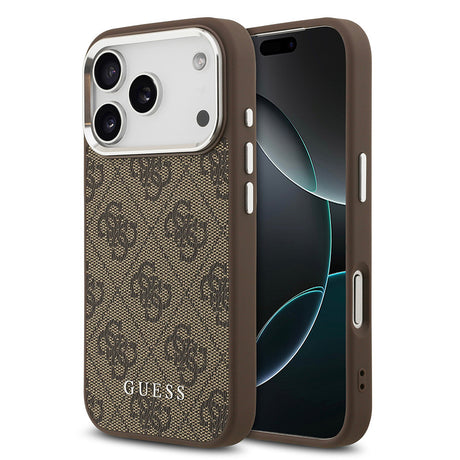 Apple iPhone 17 Pro Kılıf Guess Orjinal Lisanslı M-safe Şarj Özellikli 4G Klasik Yazı Logolu Kapak