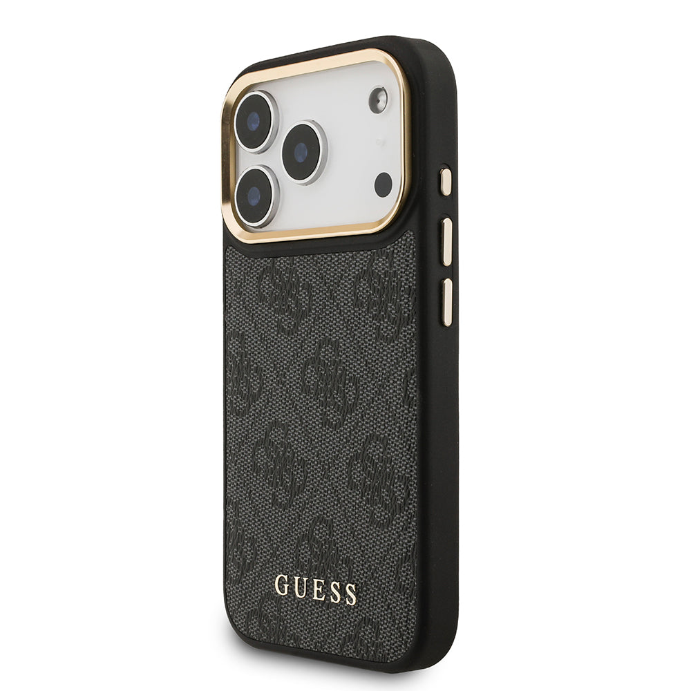 Apple iPhone 17 Pro Kılıf Guess Orjinal Lisanslı M-safe Şarj Özellikli 4G Metal Büyük Logolu Kartlıklı Kapak