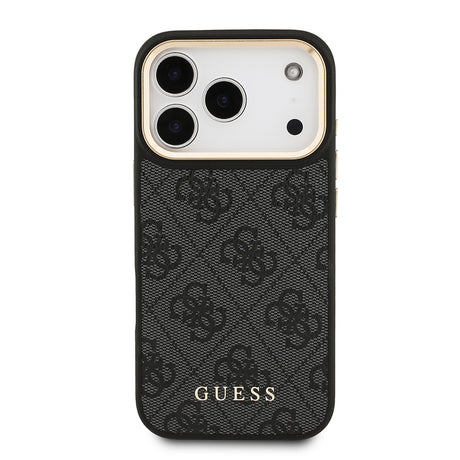 Apple iPhone 17 Pro Kılıf Guess Orjinal Lisanslı M-safe Şarj Özellikli 4G Metal Büyük Logolu Kartlıklı Kapak
