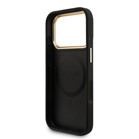 Apple iPhone 17 Pro Kılıf Guess Orjinal Lisanslı M-safe Şarj Özellikli 4G Metal Büyük Logolu Kartlıklı Kapak