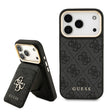 Apple iPhone 17 Pro Kılıf Guess Orjinal Lisanslı M-safe Şarj Özellikli 4G Metal Büyük Logolu Kartlıklı Kapak