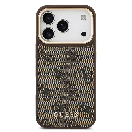 Apple iPhone 17 Pro Kılıf Guess Orjinal Lisanslı M-safe Şarj Özellikli 4G Metal Büyük Logolu Kartlıklı Kapak