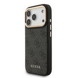 Apple iPhone 17 Pro Kılıf Guess Orjinal Lisanslı M-safe Şarj Özellikli Askılı ve 4G Logo Kartlıklı Kapak