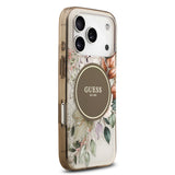 Apple iPhone 17 Pro Kılıf Guess Orjinal Lisanslı M-safe Şarj Özellikli Flower Tonal Circle Kapak