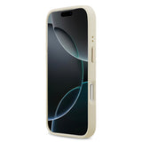 Apple iPhone 17 Pro Kılıf Guess Orjinal Lisanslı M-safe Şarj Özellikli Grained Yazı ve Taşlı 4G Logolu Kapak