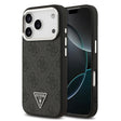 Apple iPhone 17 Pro Kılıf Guess Orjinal Lisanslı M-safe Şarj Özellikli Gümüş Metal Kamera Çerçeveli Üçgen Logo 4G Desenli Kapak