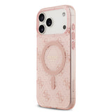 Apple iPhone 17 Pro Kılıf Guess Orjinal Lisanslı M-safe Şarj Özellikli IML Baskılı Klasik Logolu 4G Desenli Kapak