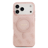 Apple iPhone 17 Pro Kılıf Guess Orjinal Lisanslı M-safe Şarj Özellikli IML Baskılı Klasik Logolu 4G Desenli Kapak
