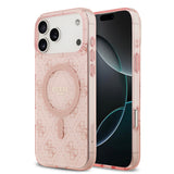 Apple iPhone 17 Pro Kılıf Guess Orjinal Lisanslı M-safe Şarj Özellikli IML Baskılı Klasik Logolu 4G Desenli Kapak