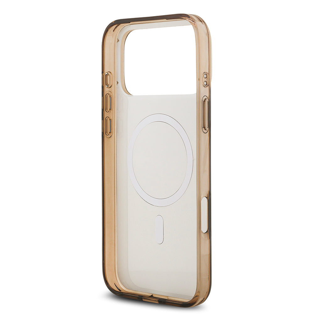 Apple iPhone 17 Pro Kılıf Guess Orjinal Lisanslı M-safe Şarj Özellikli IML Baskılı Klasik Logolu 4G Desenli Kapak