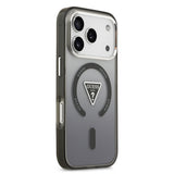 Apple iPhone 17 Pro Kılıf Guess Orjinal Lisanslı M-safe Şarj Özellikli IML Baskılı Üçgen Logolu Metal Kamera Çerçeveli Kapak