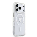 Apple iPhone 17 Pro Kılıf Guess Orjinal Lisanslı M-safe Şarj Özellikli IML Baskılı Üçgen Logolu Metal Kamera Çerçeveli Kapak