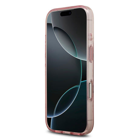 Apple iPhone 17 Pro Kılıf Guess Orjinal Lisanslı M-safe Şarj Özellikli IML Peony ve 4G Desenli Klasik Logolu Kapak