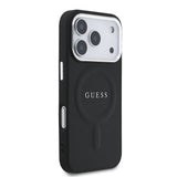Apple iPhone 17 Pro Kılıf Guess Orjinal Lisanslı M-safe Şarj Özellikli Klasik Yazı Logolu PU Deri Kapak