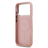 Apple iPhone 17 Pro Kılıf Guess Orjinal Lisanslı M-safe Şarj Özellikli Metal Kamera Çerçeveli Üçgen Logolu Glitter Kapak