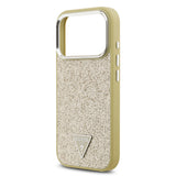 Apple iPhone 17 Pro Kılıf Guess Orjinal Lisanslı M-safe Şarj Özellikli Metal Kamera Çerçeveli Üçgen Logolu Glitter Kapak