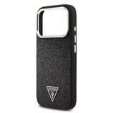 Apple iPhone 17 Pro Kılıf Guess Orjinal Lisanslı M-safe Şarj Özellikli Metal Kamera Çerçeveli Üçgen Logolu Glitter Kapak