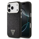 Apple iPhone 17 Pro Kılıf Guess Orjinal Lisanslı M-safe Şarj Özellikli Metal Kamera Çerçeveli Üçgen Logolu Glitter Kapak