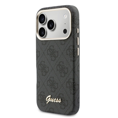 Apple iPhone 17 Pro Kılıf Guess Orjinal Lisanslı M-safe Şarj Özellikli Script Yazı Logolu 4G Desenli Kapak