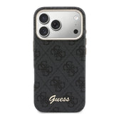 Apple iPhone 17 Pro Kılıf Guess Orjinal Lisanslı M-safe Şarj Özellikli Script Yazı Logolu 4G Desenli Kapak