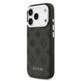 Apple iPhone 17 Pro Kılıf Guess Orjinal Lisanslı M-safe Şarj Özellikli Sıcak Baskılı Klasik Yazı Logolu PU Deri Peony Kapak