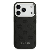Apple iPhone 17 Pro Kılıf Guess Orjinal Lisanslı M-safe Şarj Özellikli Sıcak Baskılı Klasik Yazı Logolu PU Deri Peony Kapak