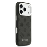 Apple iPhone 17 Pro Kılıf Guess Orjinal Lisanslı M-safe Şarj Özellikli Sıcak Baskılı Klasik Yazı Logolu PU Deri Peony Kapak