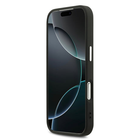 Apple iPhone 17 Pro Kılıf Guess Orjinal Lisanslı M-safe Şarj Özellikli Sıcak Baskılı Klasik Yazı Logolu PU Deri Peony Kapak