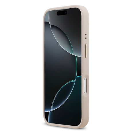 Apple iPhone 17 Pro Kılıf Guess Orjinal Lisanslı M-safe Şarj Özellikli Sıcak Baskılı Yazı Logolu PU Deri Peony Kapak