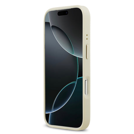 Apple iPhone 17 Pro Kılıf Guess Orjinal Lisanslı M-safe Şarj Özellikli Sıcak Baskılı Yazı Logolu PU Deri Peony Kapak