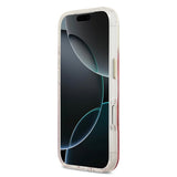 Apple iPhone 17 Pro Kılıf Guess Orjinal Lisanslı M-safe Şarj Özellikli Simli Peony Desenli Silikon Kapak