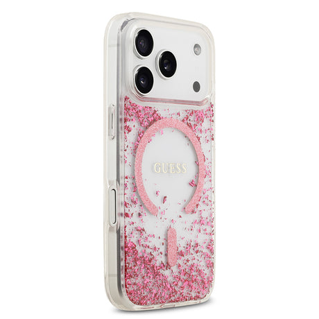 Apple iPhone 17 Pro Kılıf Guess Orjinal Lisanslı M-safe Şarj Özellikli Transparan Resin Bottom Kapak
