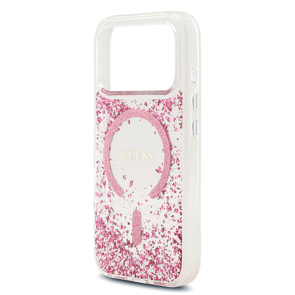 Apple iPhone 17 Pro Kılıf Guess Orjinal Lisanslı M-safe Şarj Özellikli Transparan Resin Bottom Kapak