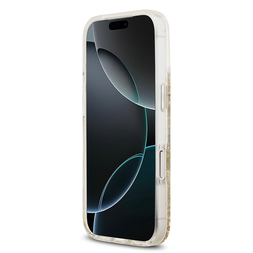 Apple iPhone 17 Pro Kılıf Guess Orjinal Lisanslı M-safe Şarj Özellikli Transparan Resin Bottom Kapak