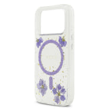 Apple iPhone 17 Pro Kılıf Guess Orjinal Lisanslı M-safe Şarj Özellikli Transparan Resin Flowers Kapak
