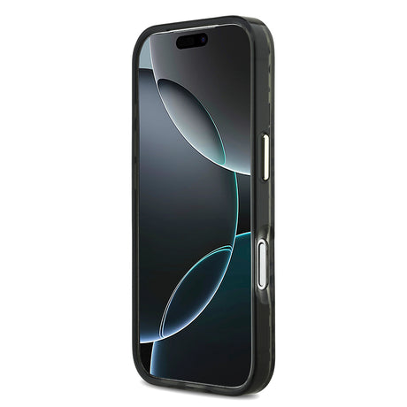 Apple iPhone 17 Pro Kılıf Guess Orjinal Lisanslı M-safe Şarj Özellikli Üçgen Logolu Simli Leopar Desenli Kapak