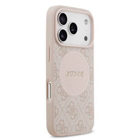 Apple iPhone 17 Pro Kılıf Guess Orjinal Lisanslı M-safe Şarj Özellikli Yazı Logolu Circle Classic Kapak