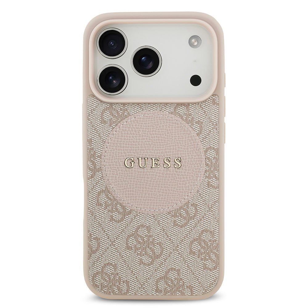 Apple iPhone 17 Pro Kılıf Guess Orjinal Lisanslı M-safe Şarj Özellikli Yazı Logolu Circle Classic Kapak