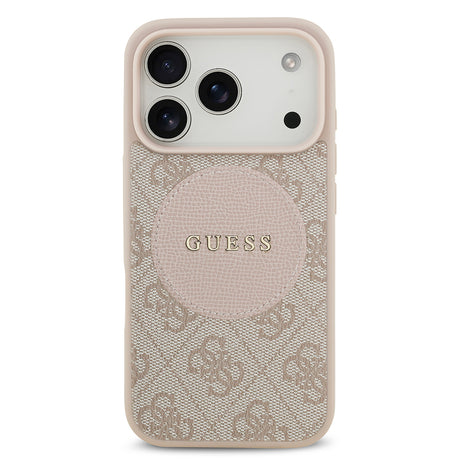Apple iPhone 17 Pro Kılıf Guess Orjinal Lisanslı M-safe Şarj Özellikli Yazı Logolu Circle Classic Kapak