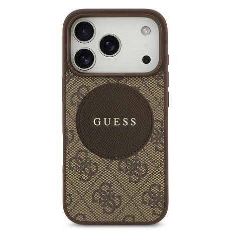 Apple iPhone 17 Pro Kılıf Guess Orjinal Lisanslı M-safe Şarj Özellikli Yazı Logolu Circle Classic Kapak
