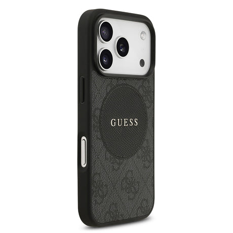 Apple iPhone 17 Pro Kılıf Guess Orjinal Lisanslı M-safe Şarj Özellikli Yazı Logolu Circle Classic Kapak