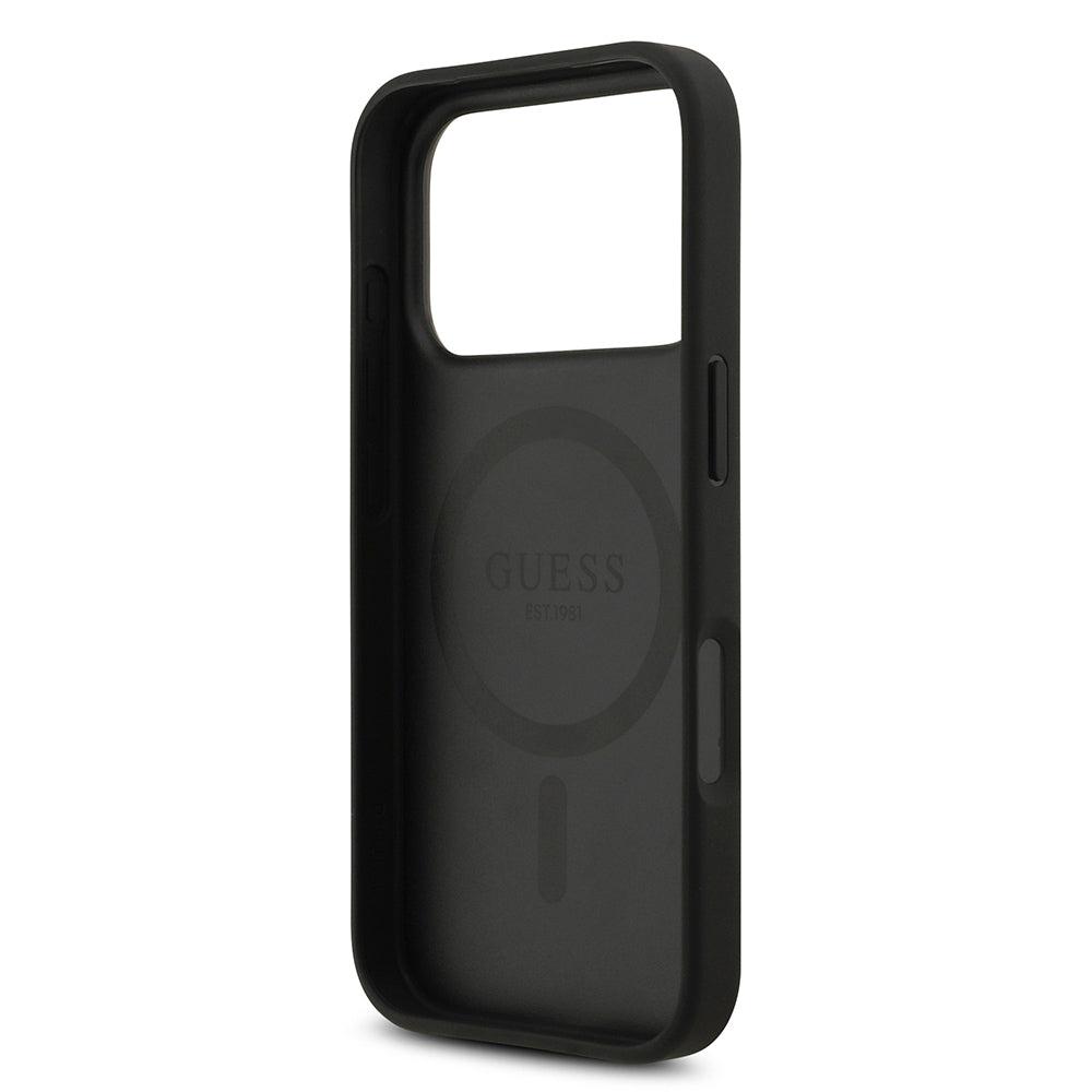 Apple iPhone 17 Pro Kılıf Guess Orjinal Lisanslı M-safe Şarj Özellikli Yazı Logolu Circle Classic Kapak
