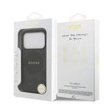 Apple iPhone 17 Pro Kılıf Guess Orjinal Lisanslı M-safe Şarj Özellikli Yazı Logolu Circle Classic Kapak